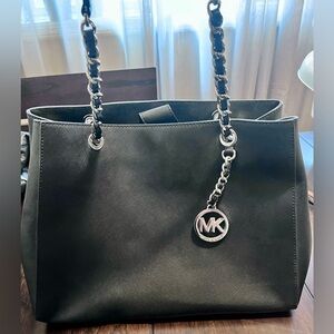 Michael Kors Black Chain Tote Handbag